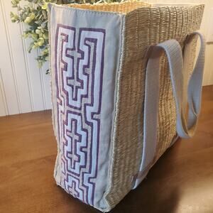 Mola Sasa Anthropologie Camino Purse Bag Tote Straw Artsy Boho